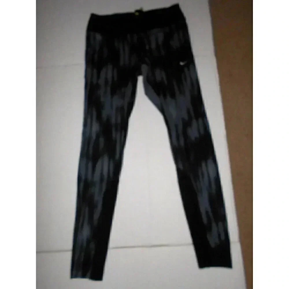 Nike Sports Leggings Women's Small Grey Black Running Gym Yoga Pants